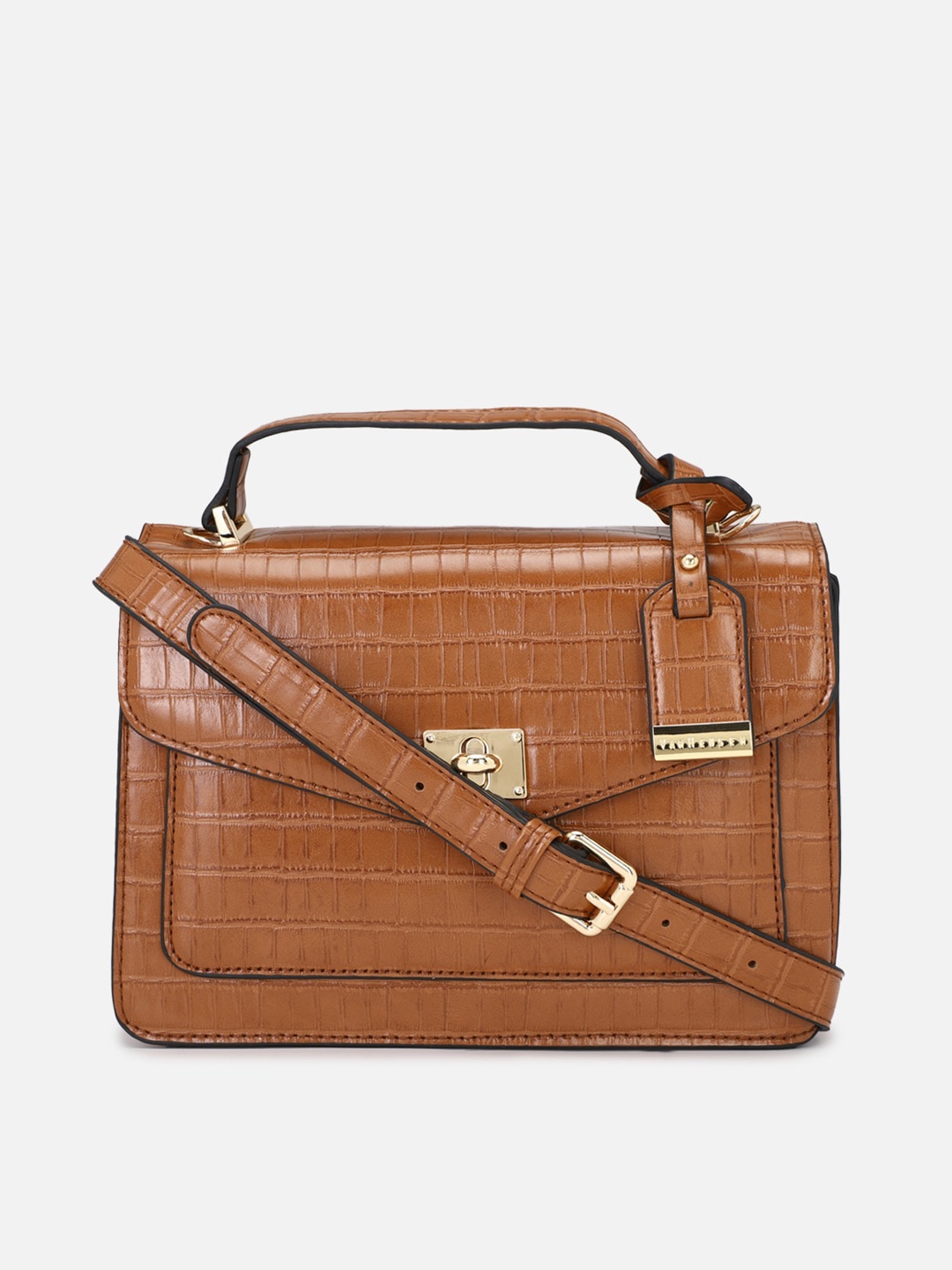 

Van Heusen Woman Brown Textured PU Structured Satchel