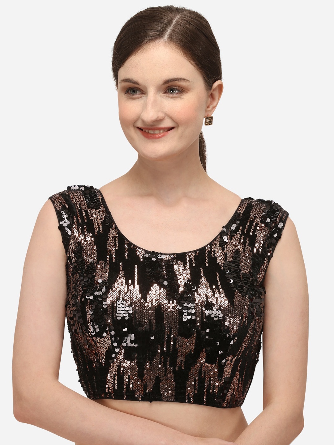 

Amrutam Fab Black Embroidered Saree Blouse