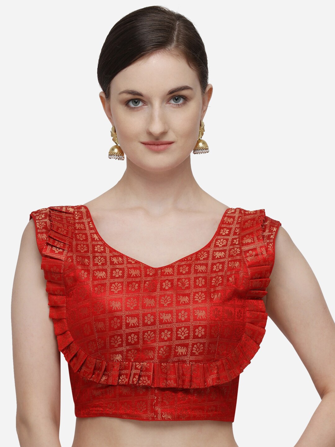 

Amrutam Fab Red Woven Design Saree Blouse