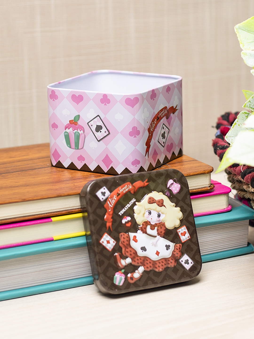 

MARKET99 Violet Metal Cattoon Print Kitchen Storage Box