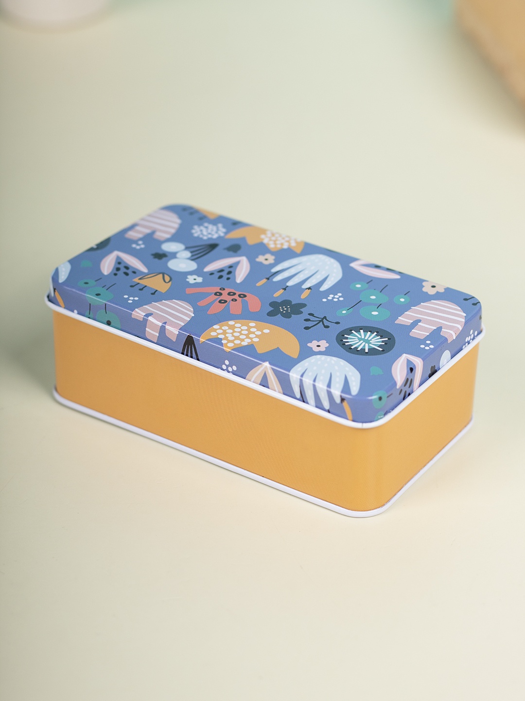 

MARKET99 Sea Green Cartoon Print Metal Kitchen Storage Box