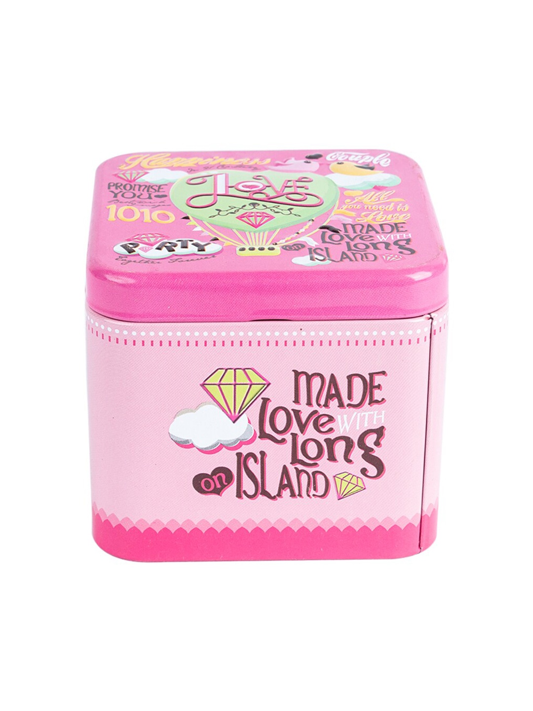 

MARKET99 Pink Hot Air Balloon Printed Stainless Steel Metal Tin Box-400ml