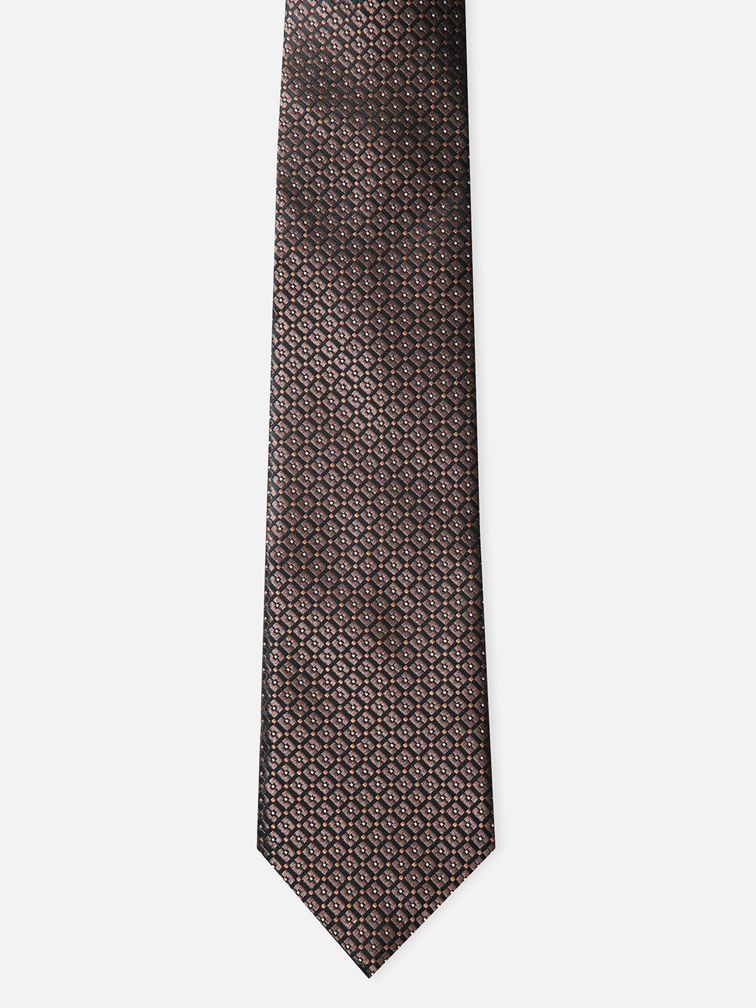 

Louis Philippe Men Brown Woven Design Broad Tie