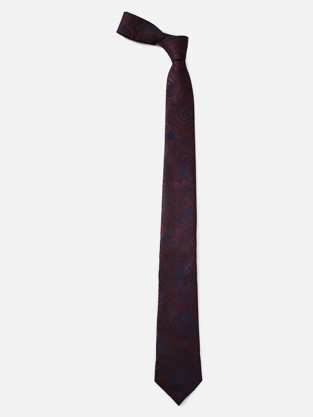 

Louis Philippe Men Maroon & Blue Printed Neck Tie