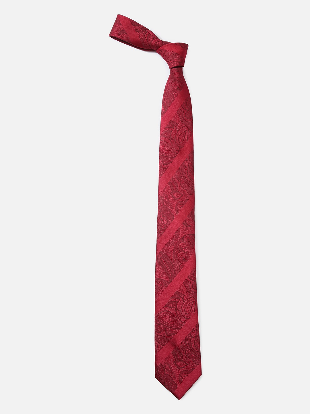 

Louis Philippe Men Maroon Woven Design Broad Tie