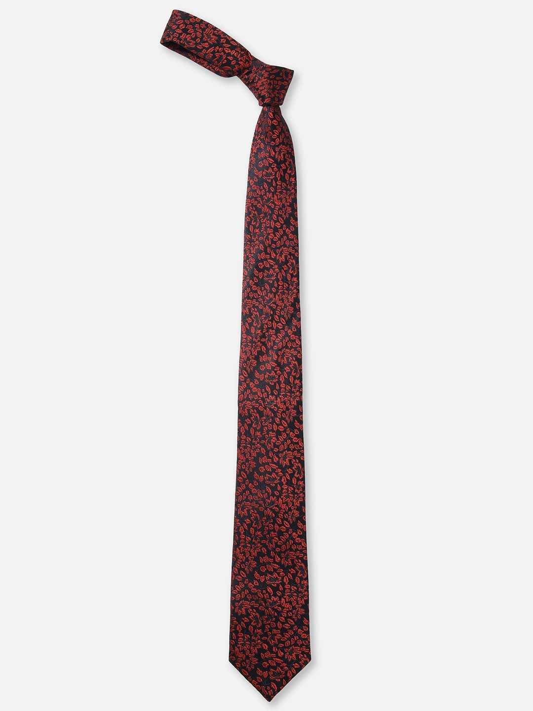 

Louis Philippe Men Maroon & Blue Printed Broad Tie