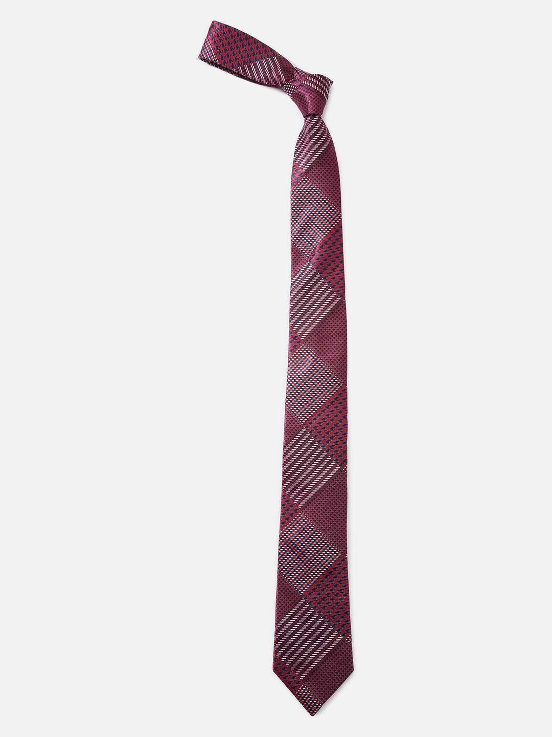 

Louis Philippe Men Pink & Blue Printed Broad Tie
