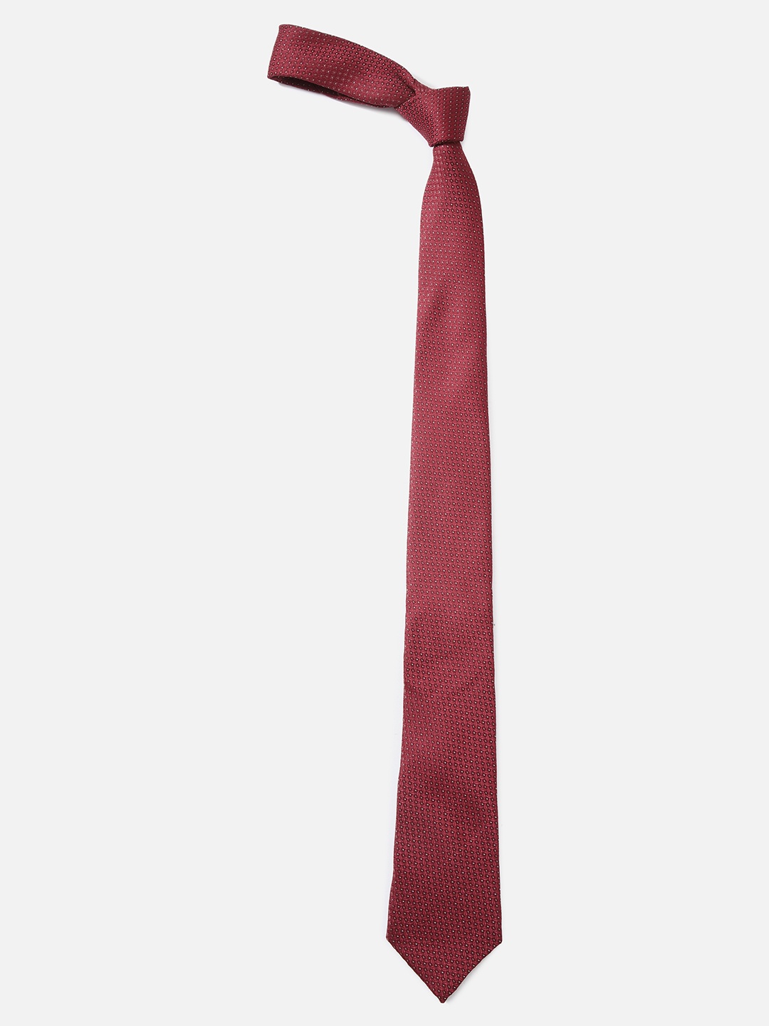 

Louis Philippe Men Maroon & White Printed Broad Tie