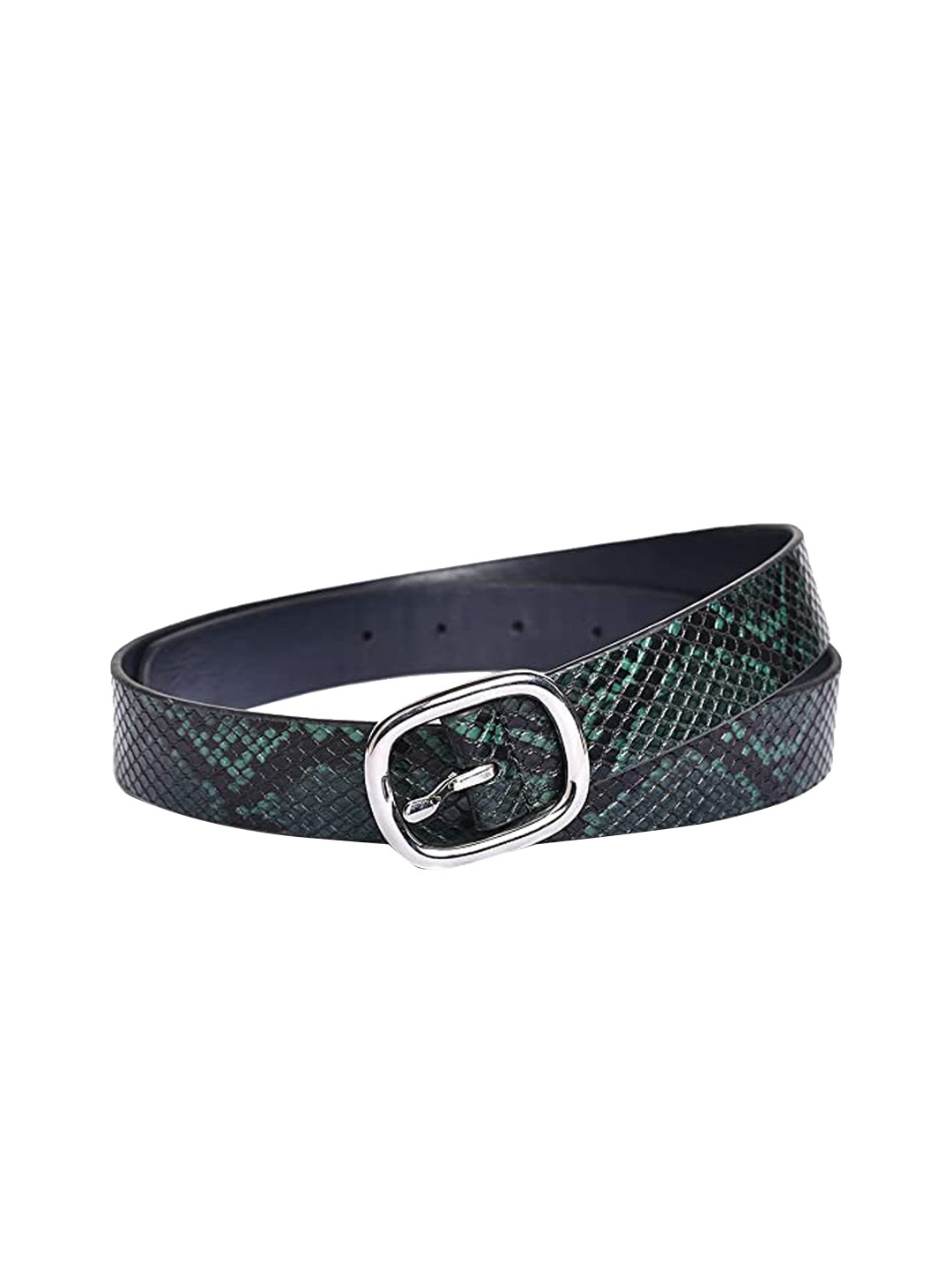 

Belwaba Women Green Printed PU Belt