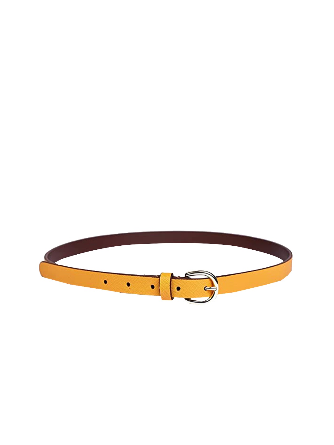 

Belwaba Women Yellow Textured PU Formal Belt