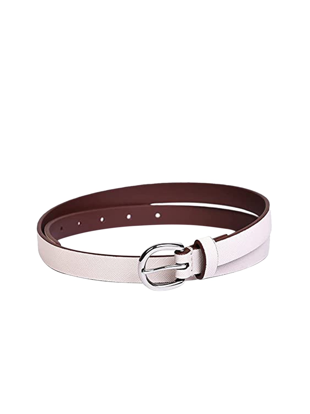 

Belwaba Women Cream-Coloured Textured PU Belt