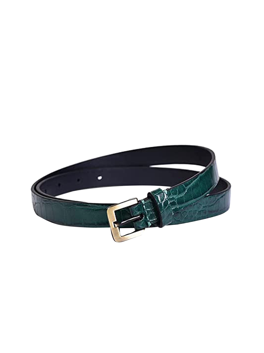 

Belwaba Women Green Textured Casual PU Belt