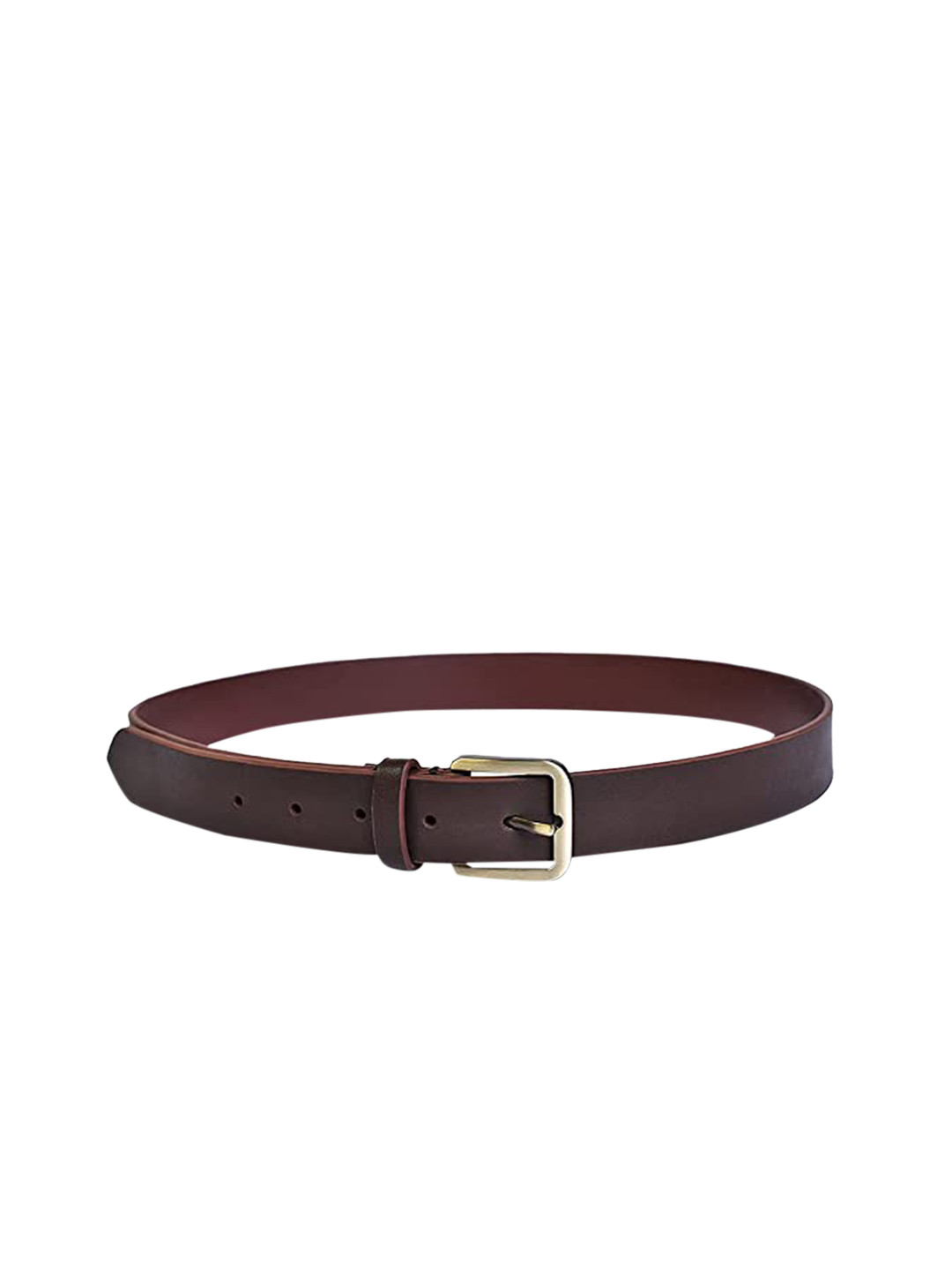 

Belwaba Women Brown Textured PU Formal Belt, Coffee brown