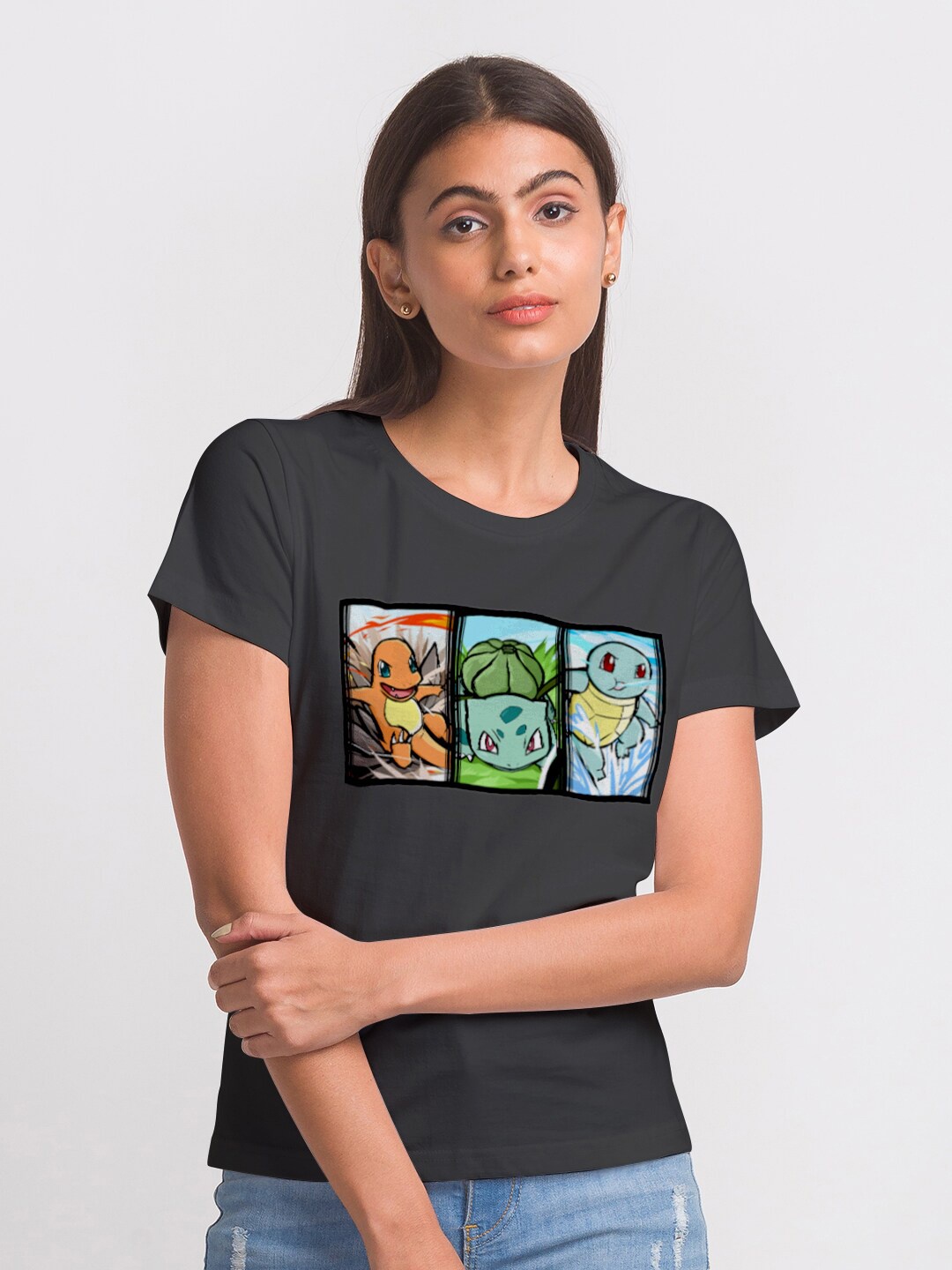 

FashionRack Women Black & Orange Printed Antimicrobial T-shirt