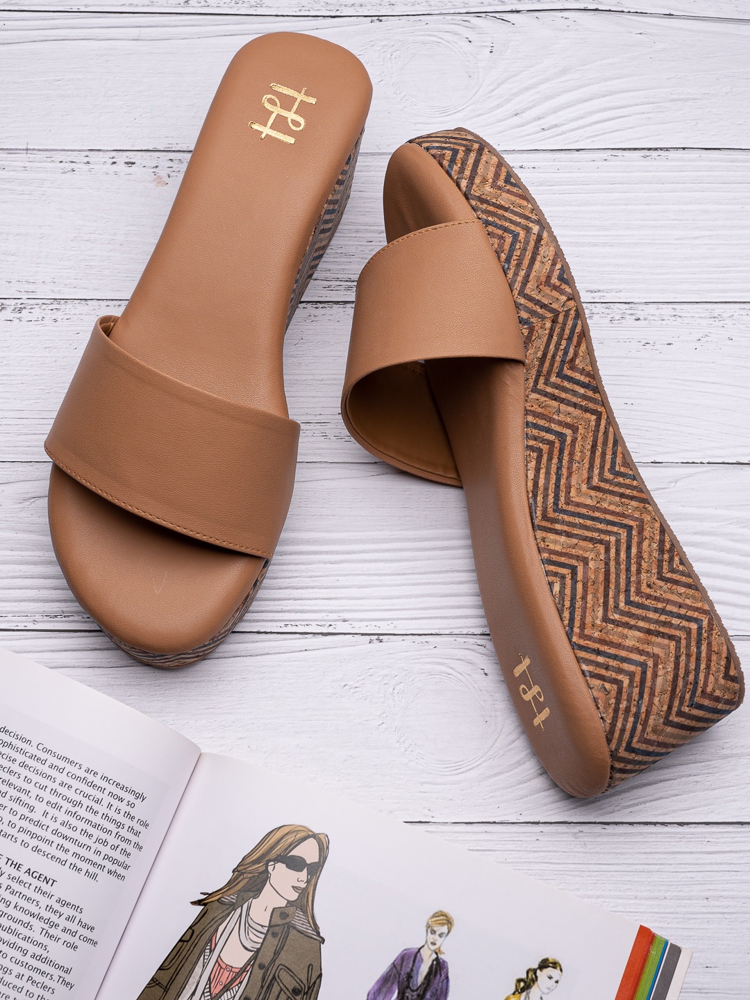 

Hydes N Hues Women Tan Textured Wedges Heels