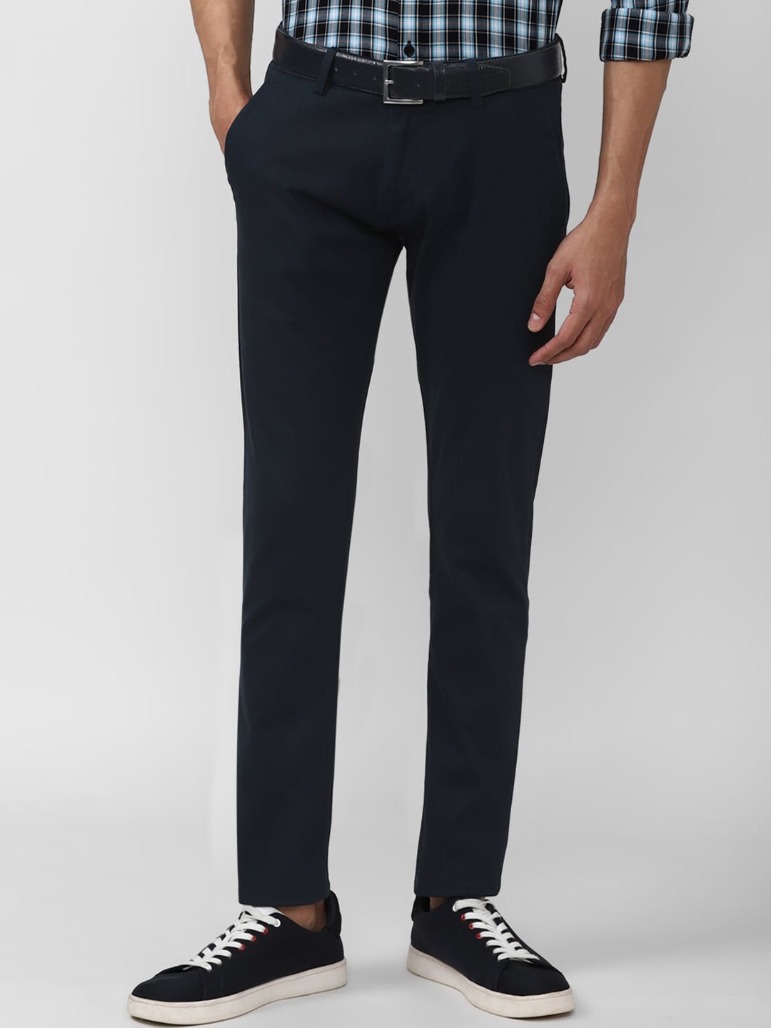 

Peter England Casuals Men Navy Blue Skinny Fit Trousers