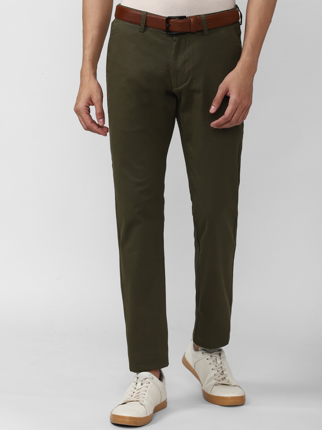 

Peter England Casuals Men Olive Green Trousers