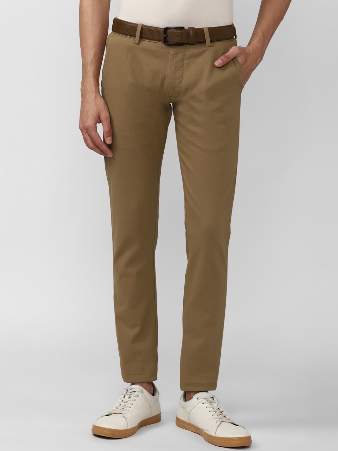 

Peter England Casuals Men Khaki Trousers
