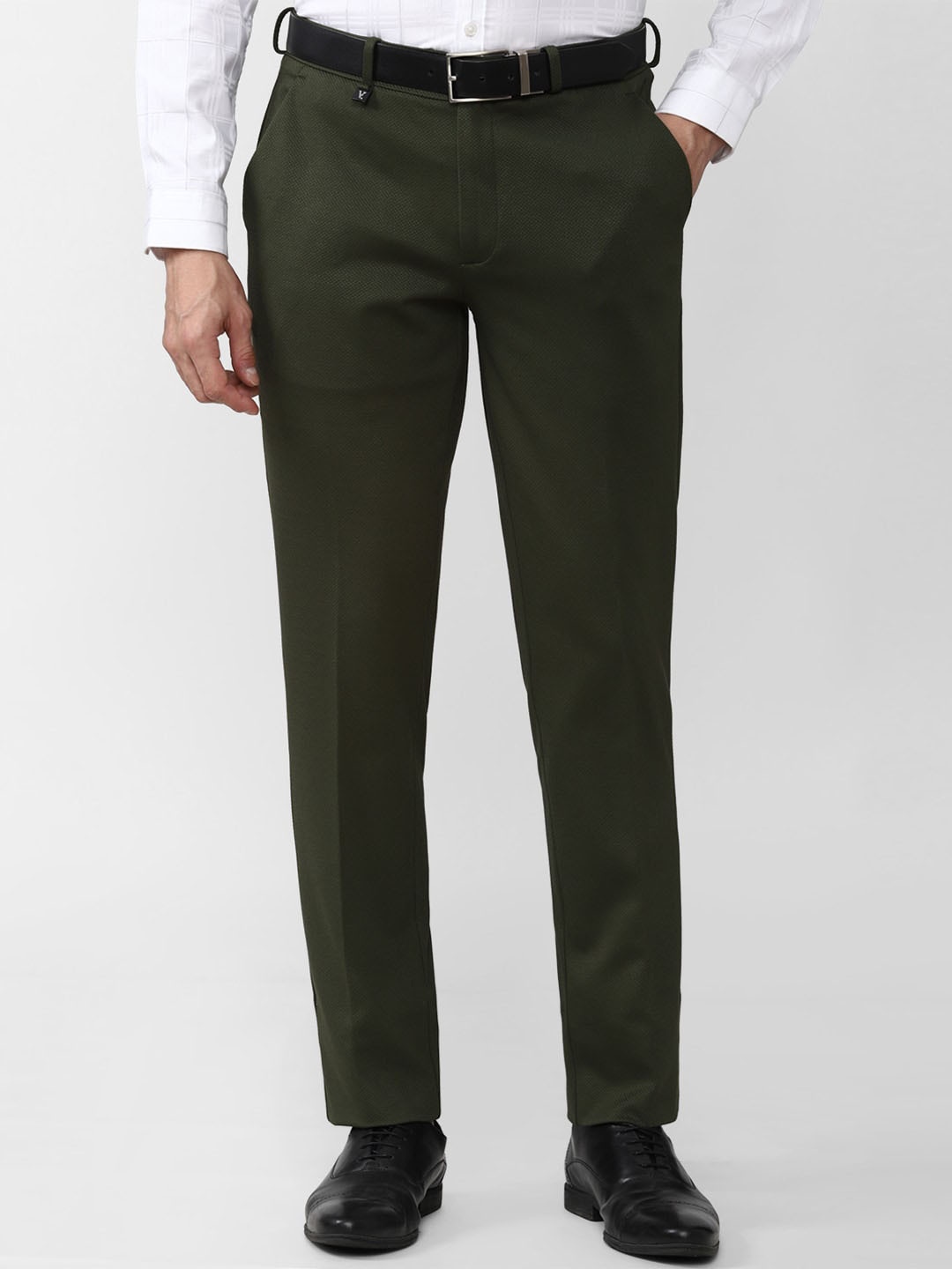 

V Dot Men Olive Green Trousers