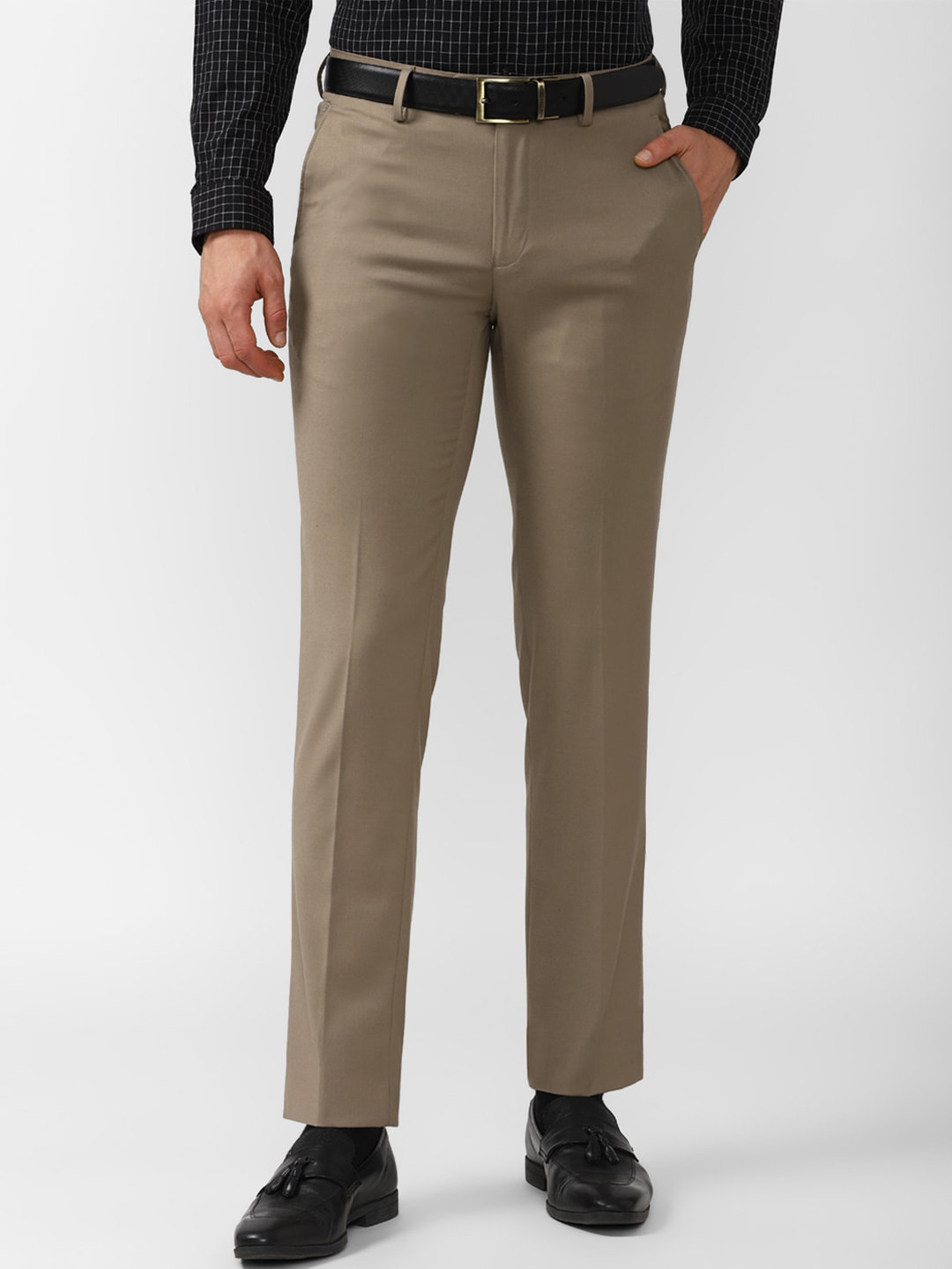 

Peter England Elite Men Brown Slim Fit Formal Trousers