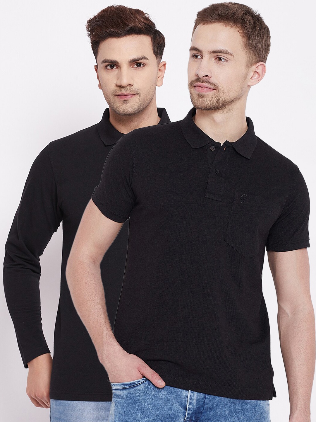 

Camey Men Black Pack of 2 Polo Collar T-shirt