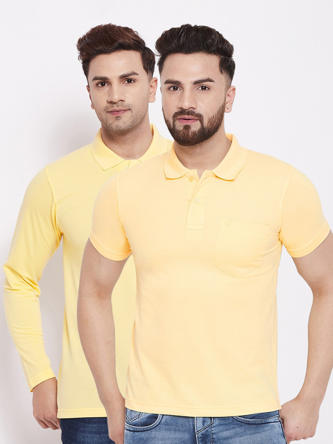 

Camey Men Pack of 2 Yellow Polo Collar T-shirt