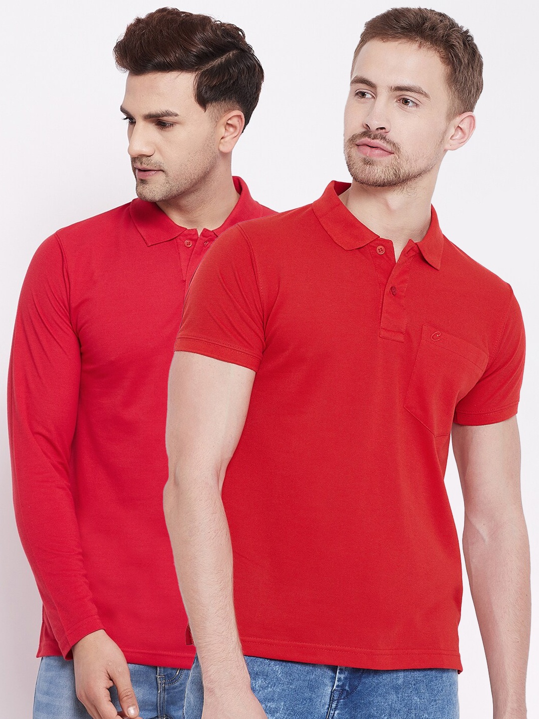 

Camey Men Red 2 Polo Collar T-shirt