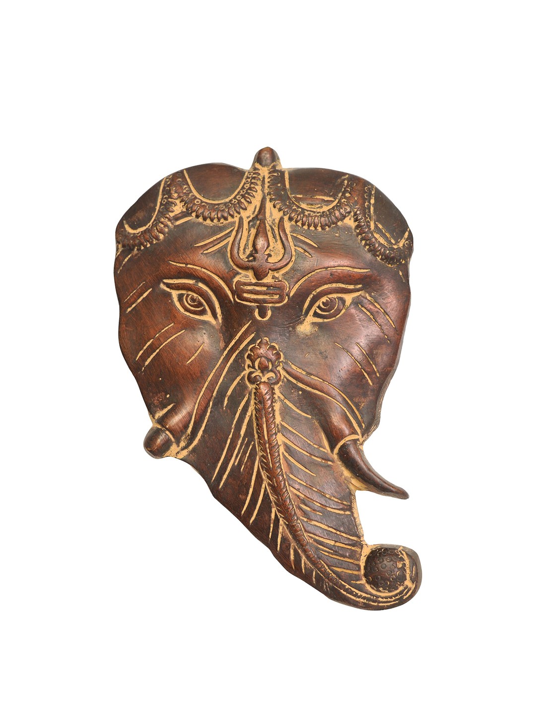 

Exotic India Brown Ganesha Carved Brass Wall Decor
