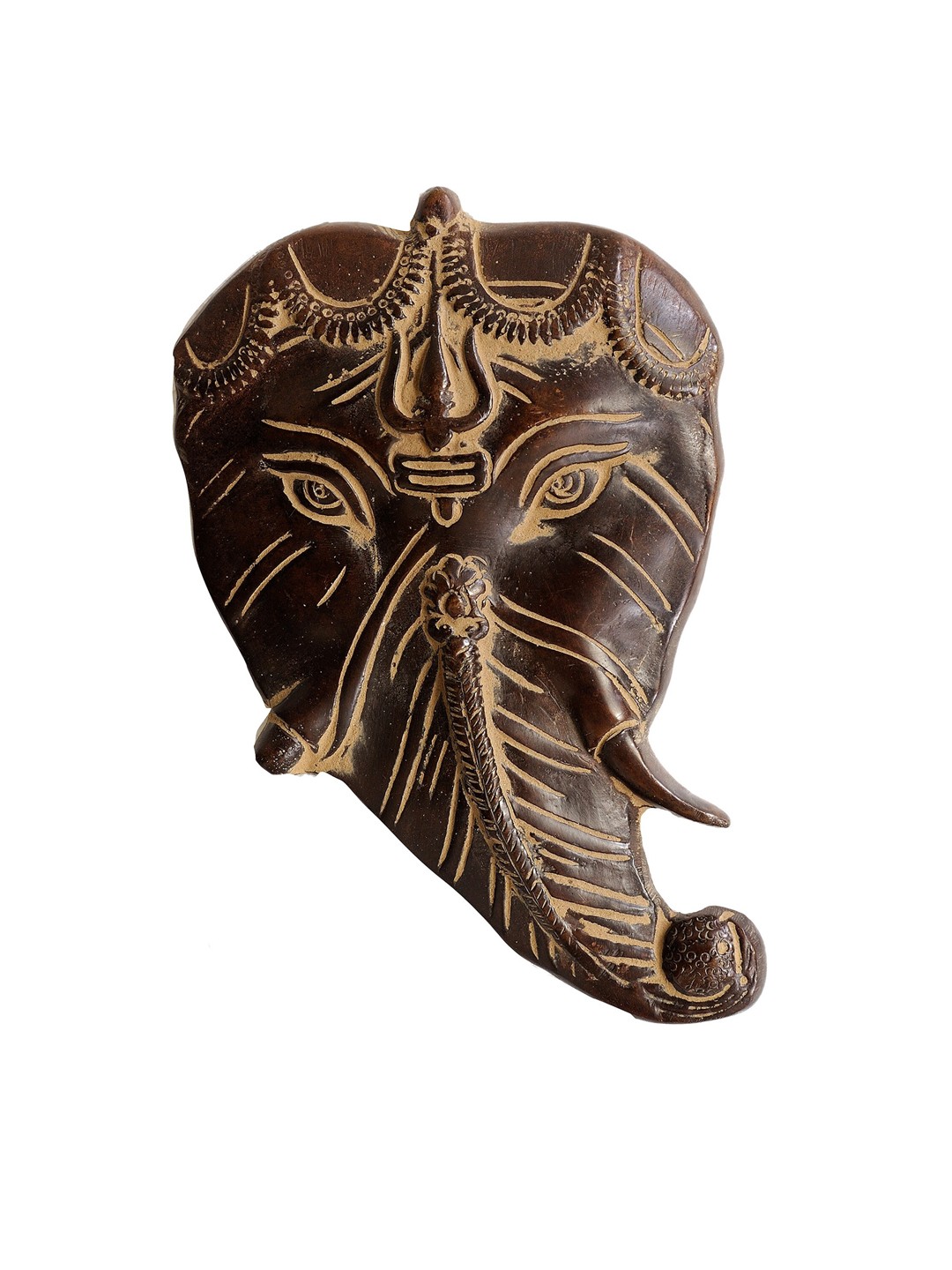 

Exotic India Brown Ganesha Carved Wall Decor