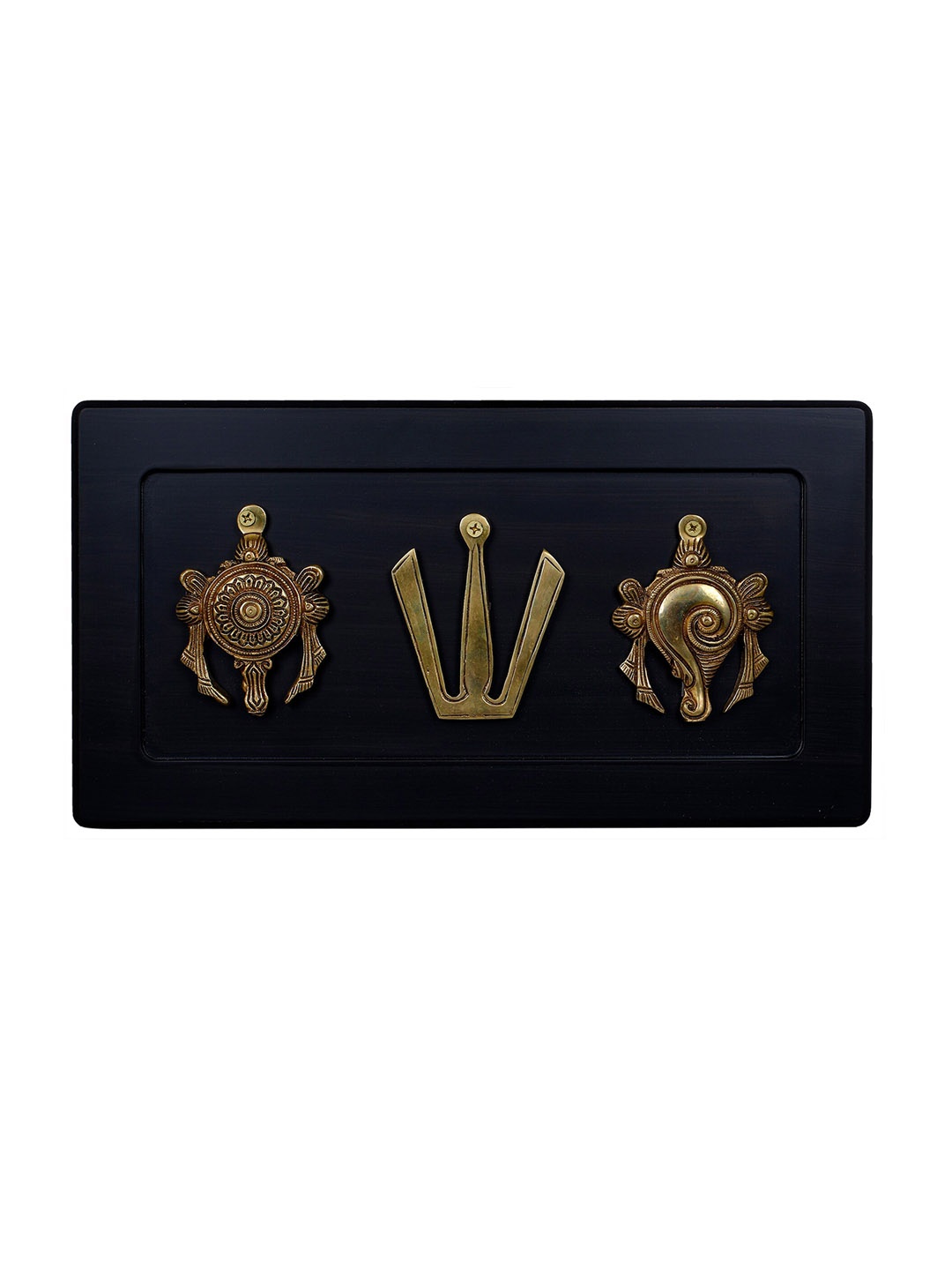 

Exotic India Gold-Toned Vaishnava Symbols Wall Decor