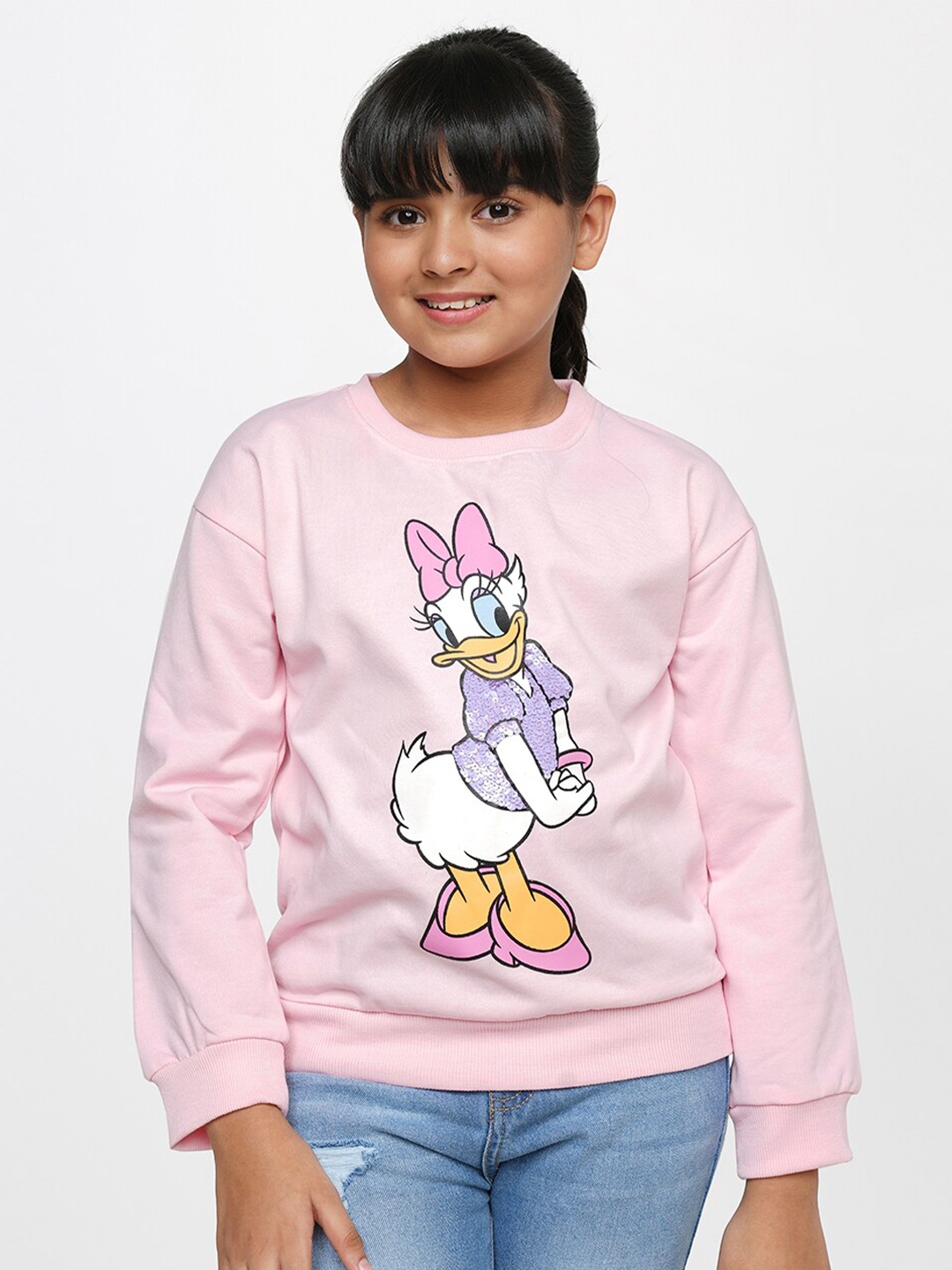 

AND Girls Pink Printed Sweatshirt