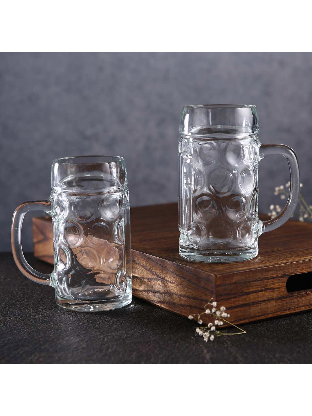 

Wonderchef Set Of 2 Transparent Textured Modena Beer Glass