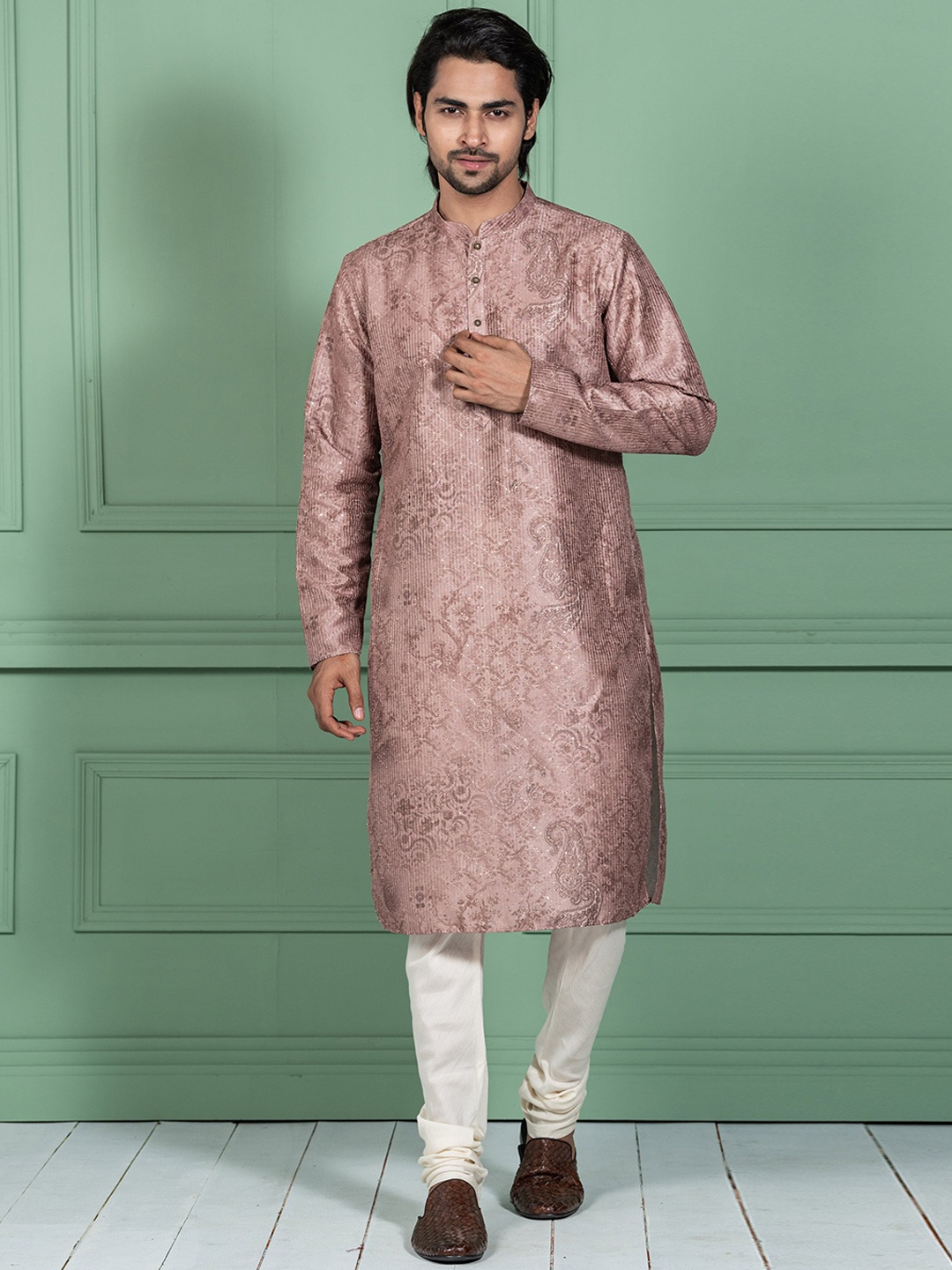 

KISAH Men Brown Kurta
