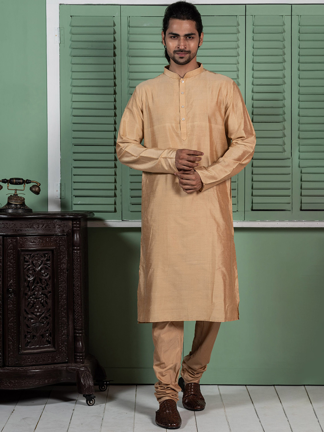 

KISAH Men Yellow Kurta Set With Nehru Jacket