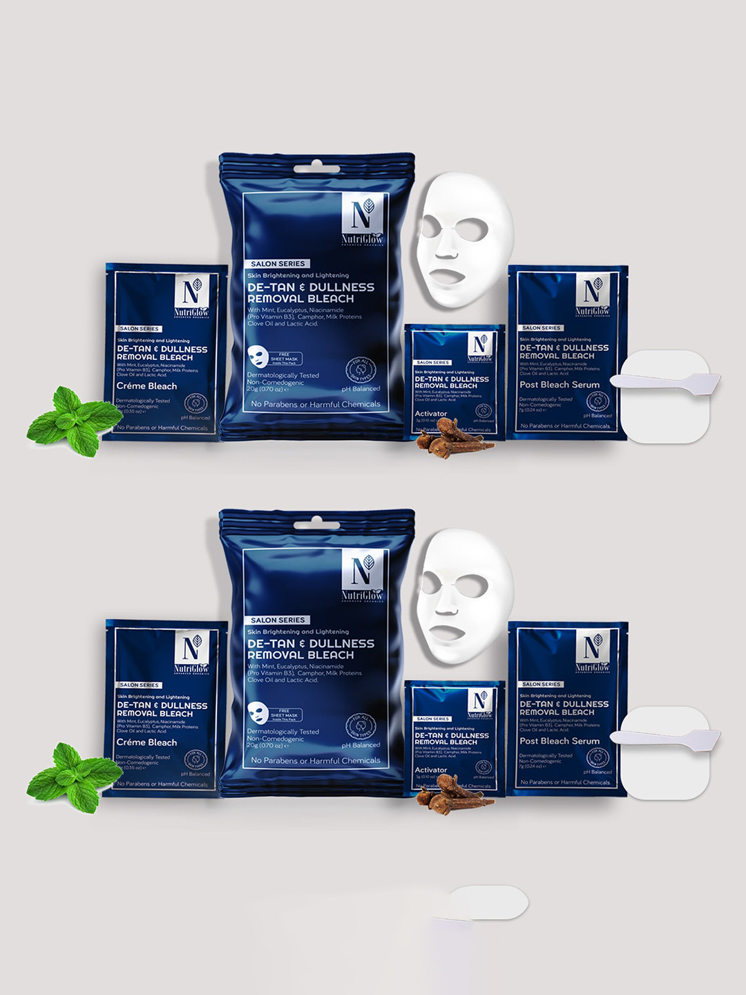 

Nutriglow Advanced Organics Unisex De-Tan & Dullness Removal Skin Brightening Bleach 20g, Cream