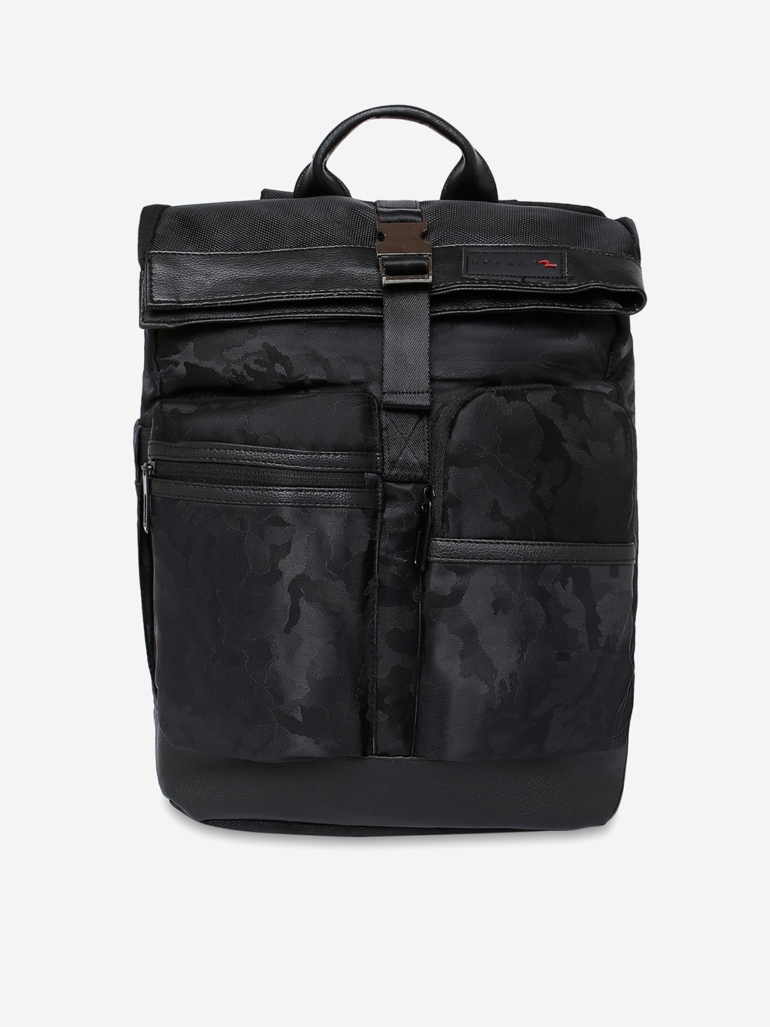 

SPYKAR Men Black & Grey Graphic Backpack
