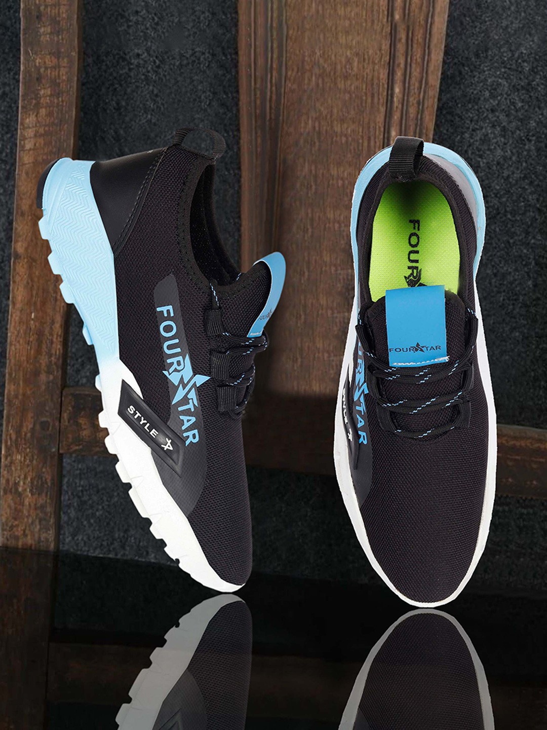 

FOUR STAR TRUCK SALES Men Black Walking Non-Marking Shoes