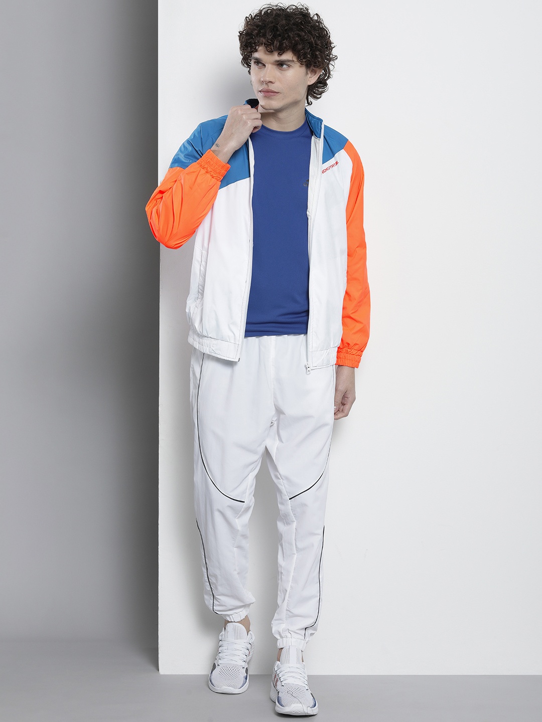 

The Indian Garage Co Men Colourblocked Bomber Jacket, White