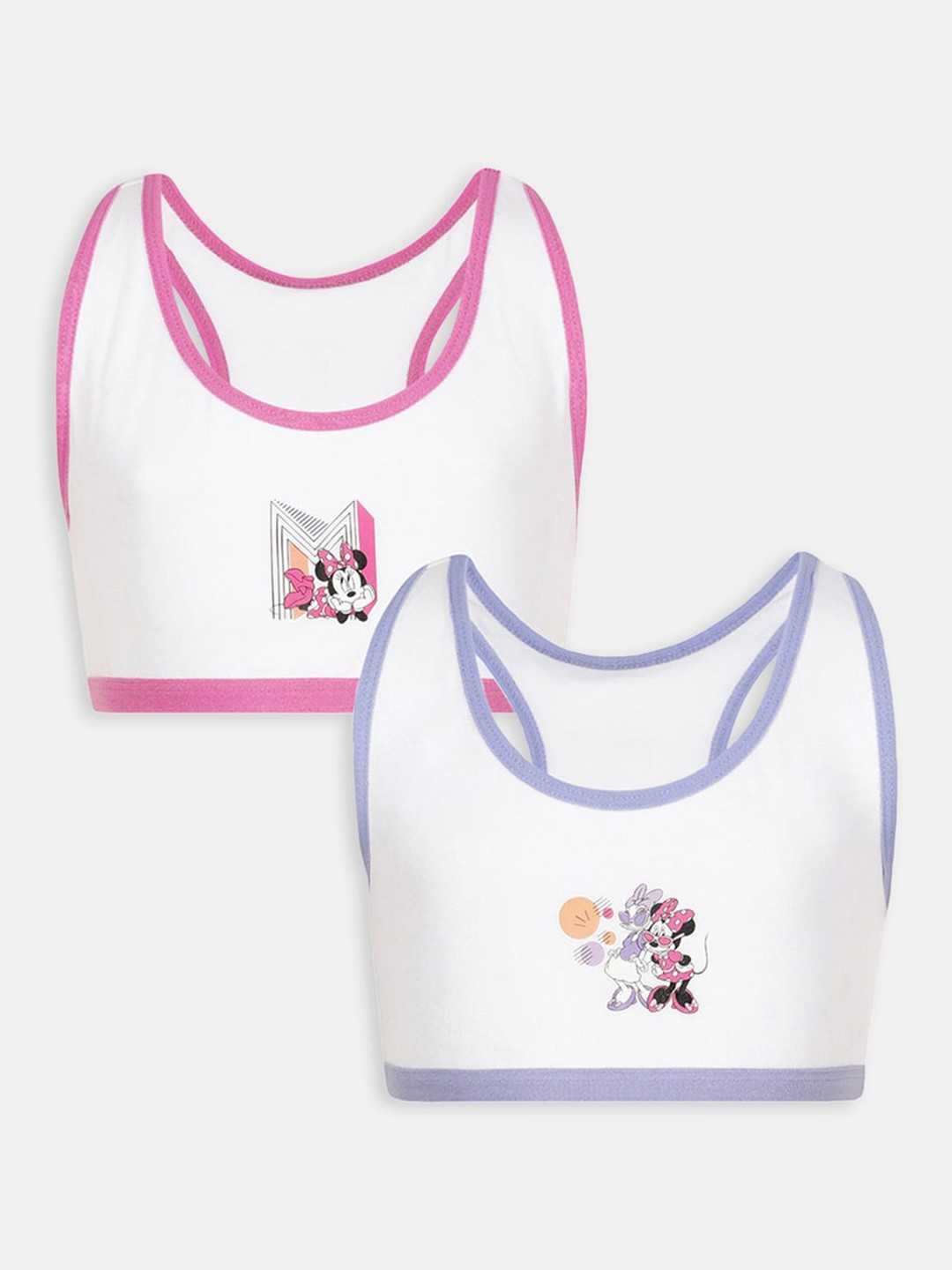 

Hopscotch Pack Of 2 White & Pink Graphic Bra