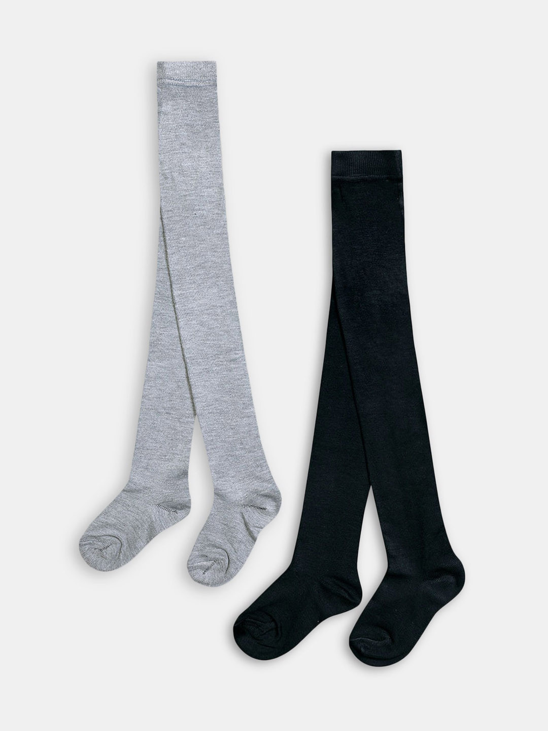 

Hopscotch Girls Black And Grey Pack Of 2 Solid Stockings