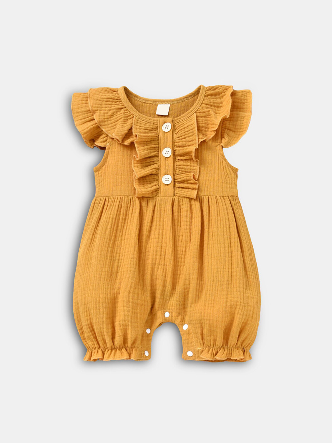 

Hopscotch Infant Yellow Embellished Rompers