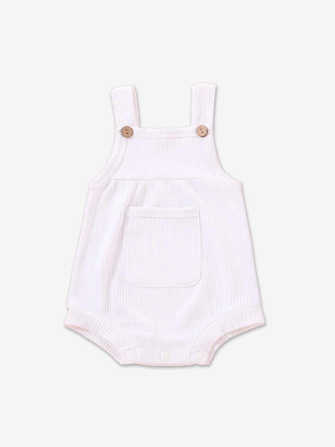 

Hopscotch Kids Girls White Solid Dungree