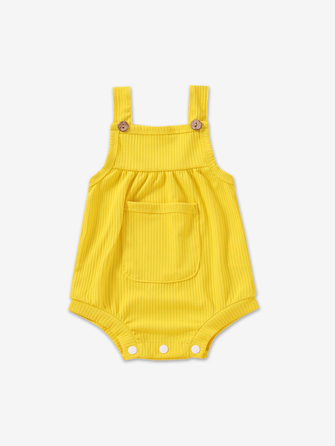 

Hopscotch Kids Girls Yellow Solid Bodysuit