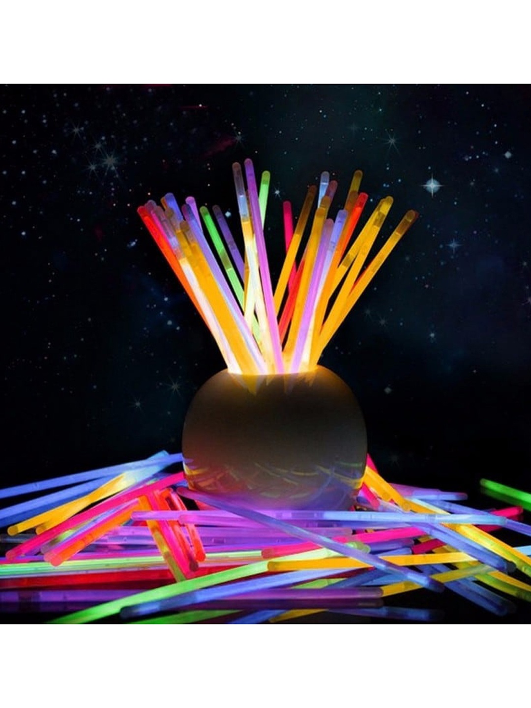 

CHOCOZONE Multi colored 50 Pcs Glow Sticks Festive Decor, Red