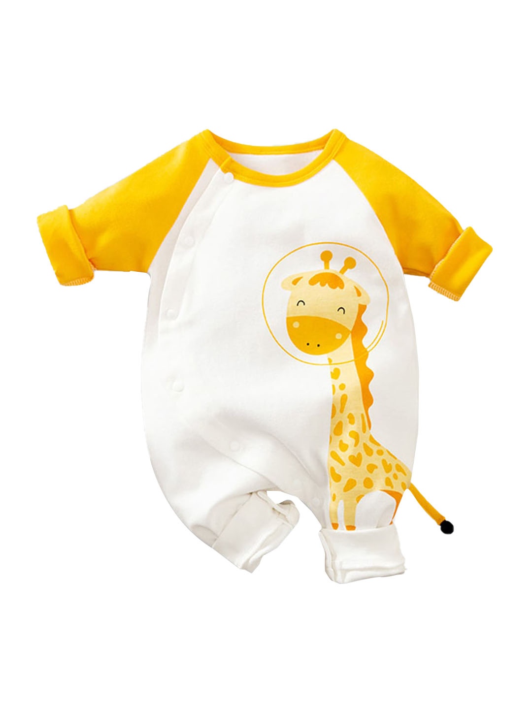 

Hopscotch Kids Yellow Graphic Print Pure Cotton Bodysuit