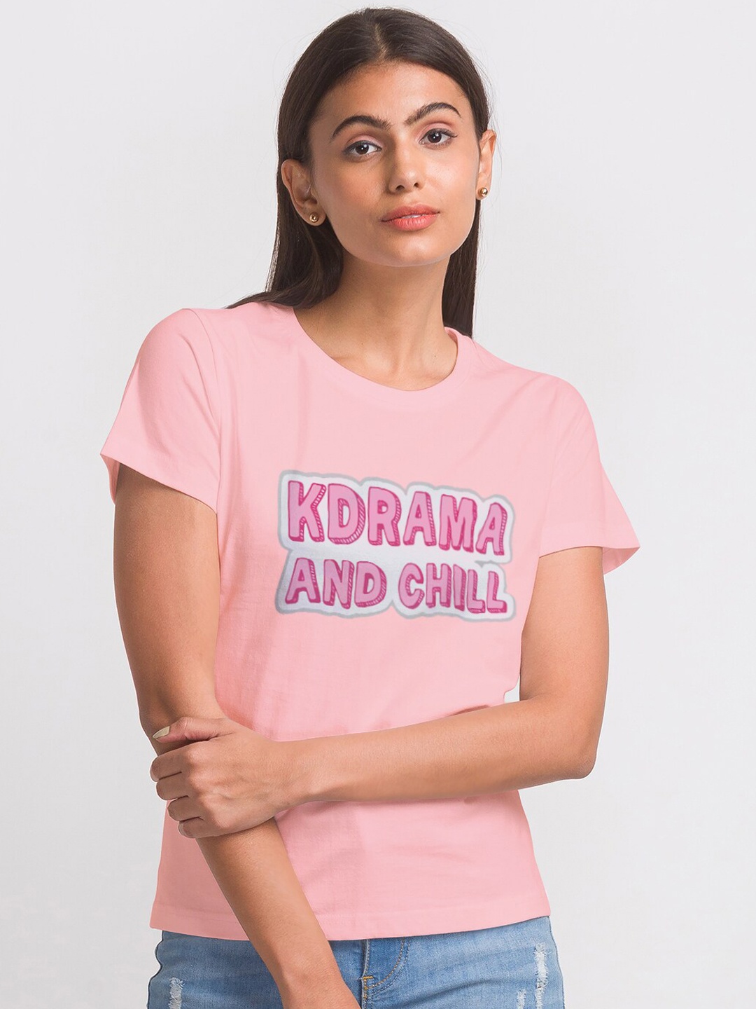 

FashionRack Women Pink Printed Cotton Lounge T-shirts