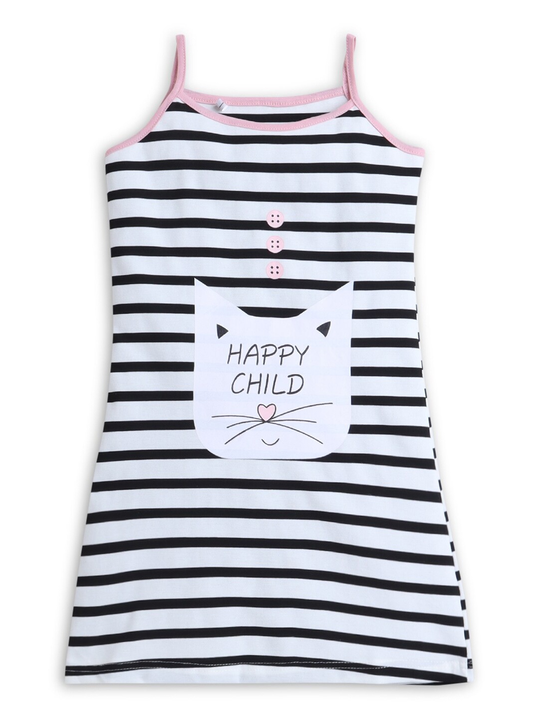 

Hopscotch Girls Black Striped Nightdress