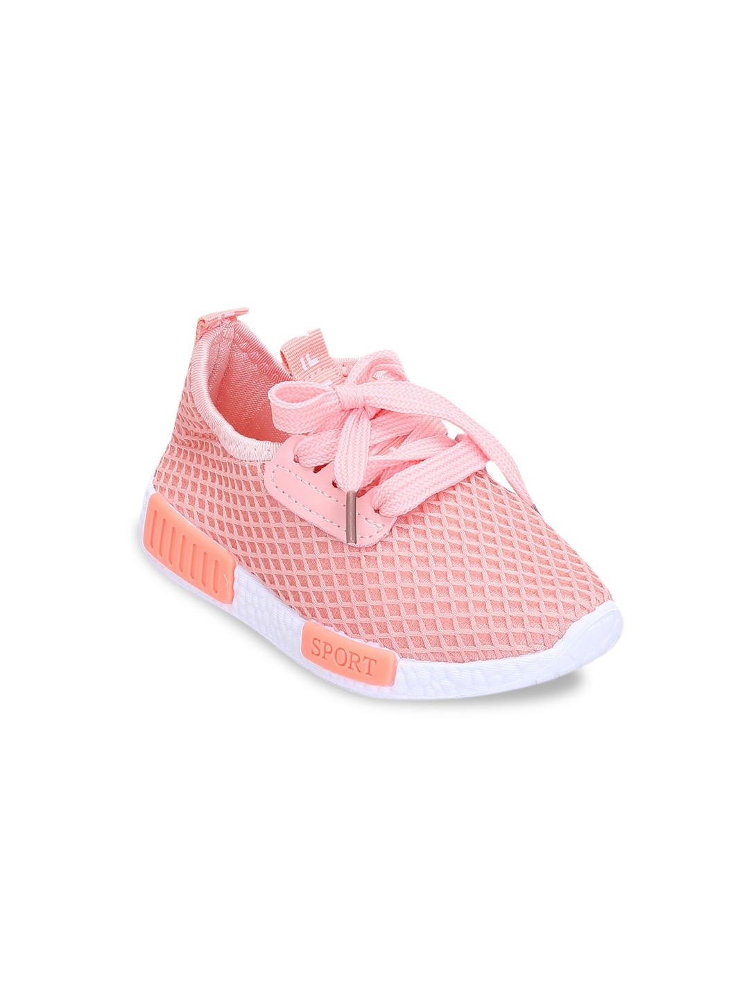 

Hopscotch Girls Pink Woven Design Sneakers