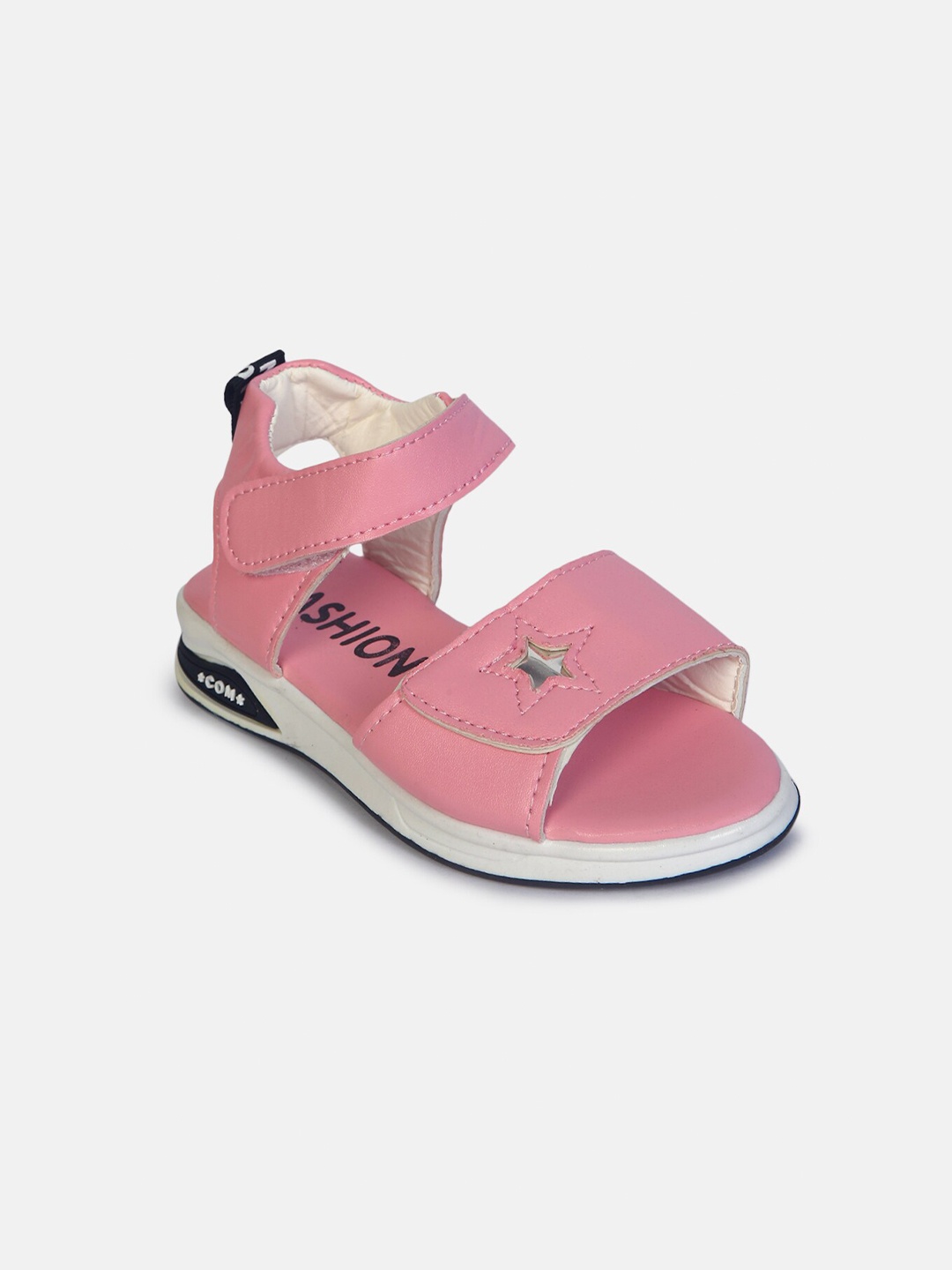 

Hopscotch Girls Pink Open Toe Flats with Laser Cuts