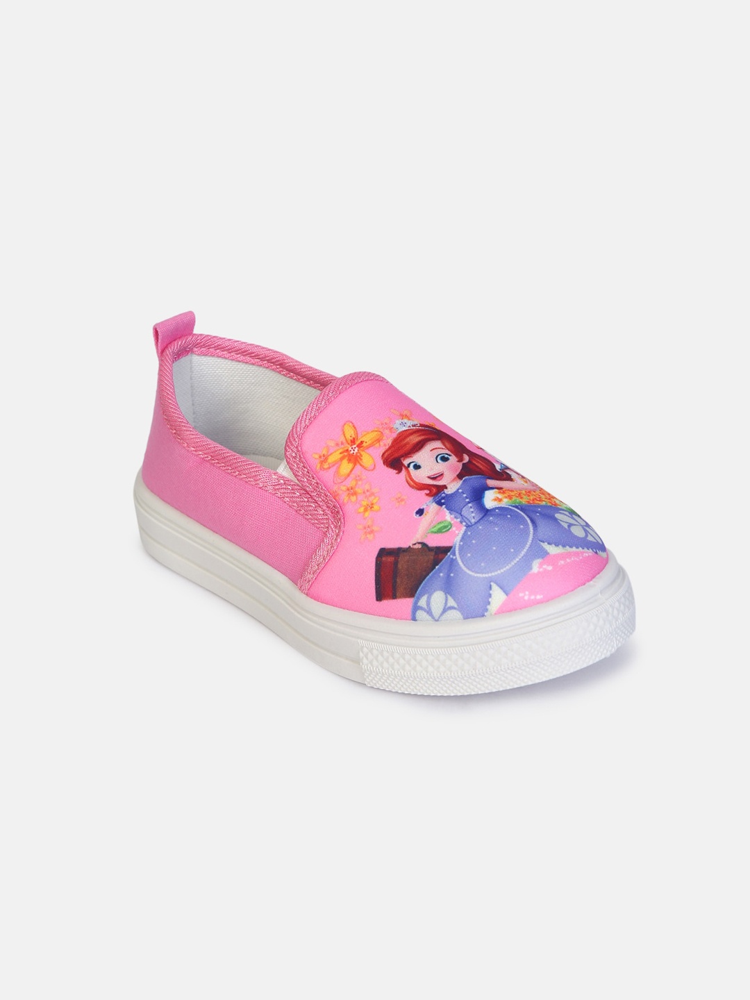 

Hopscotch Girls Pink Disney Princess Printed Slip-On Sneakers